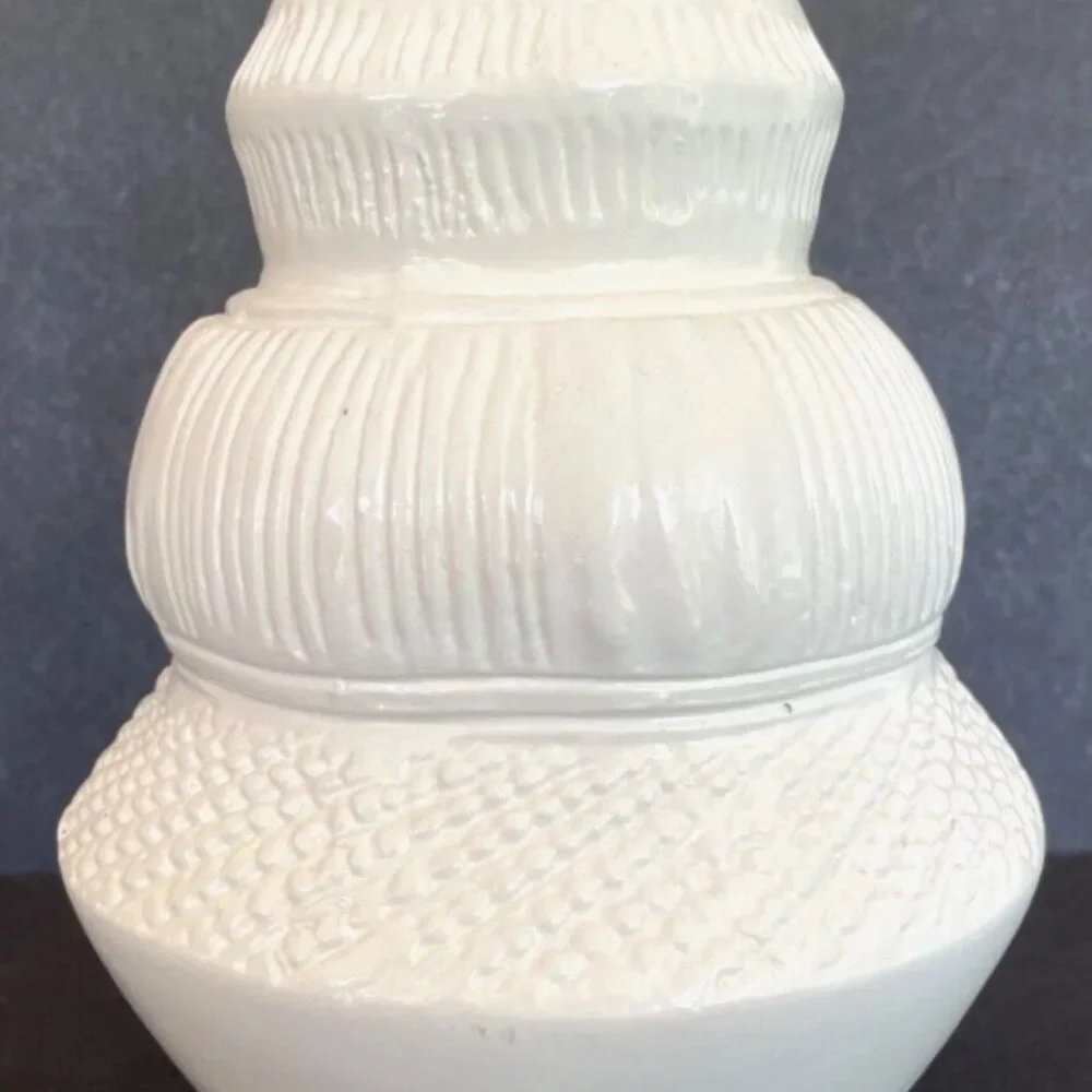 NEW Triple Gourd White Vase 9